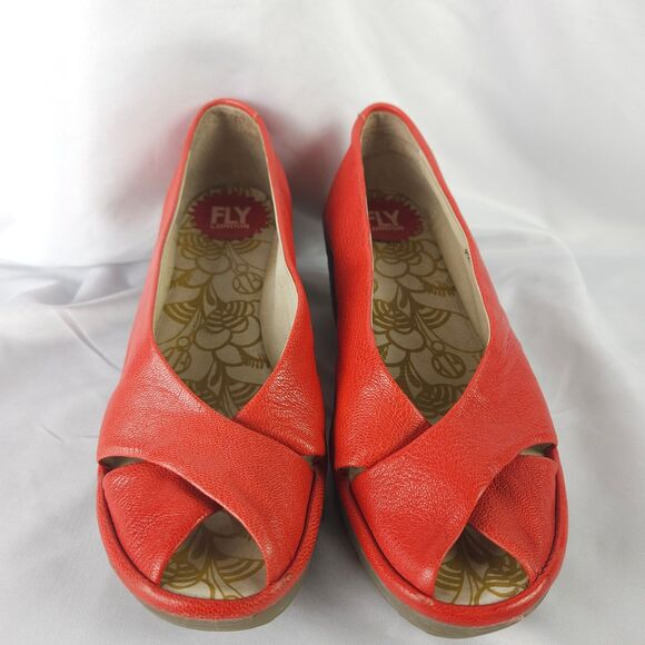 Fly London Women's  Sz 7 / 7.5 US  EU 38 Yoma307fly Peep Toe Wedge Sandal - Picture 1 of 10